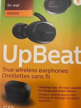 NIB Philips UpBeat True Wireless Earbuds - Black